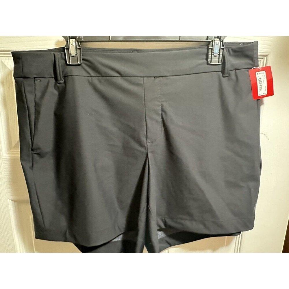 Spanx Sunshine Shorts 6in Womens XL Black Stretch Faux Front Pockets Pull On
